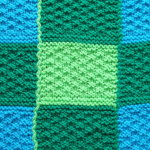 Blue and green chequerboard blanket